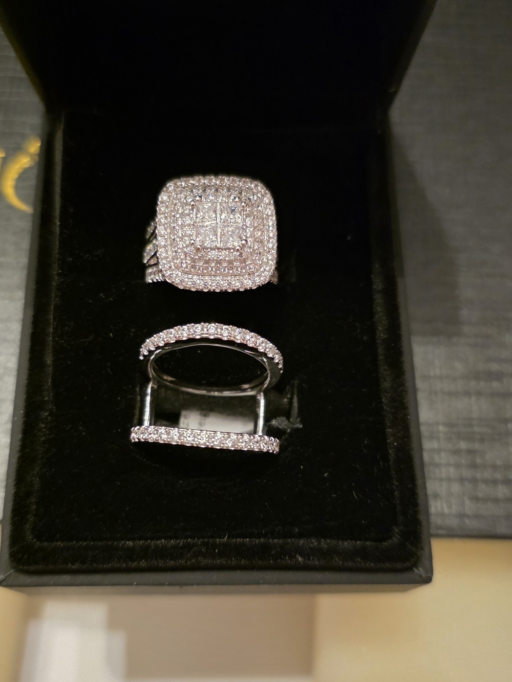 Princess Cut White Sapphire 925 Sterling Silver 2-Piece Bridal Sets